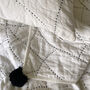 Phoebe Hand Embroidered Linen Cushion Ivory And Black, thumbnail 4 of 8