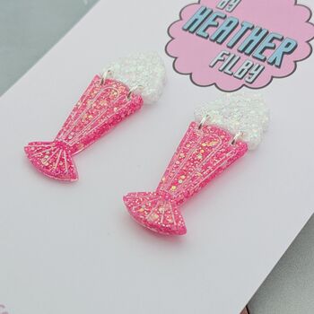 Milkshake Glitter Resin Earrings, 5 of 5