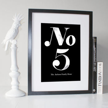 personalised house number print by eleanor bowmer notonthehighstreetcom