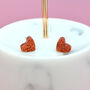 Mini Laser Cut Glitter Love Heart Earrings Studs, thumbnail 7 of 12