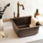 Solid Dark Copper Undermount Kitchen And Bathroom Sink, Suitable As Vessel Or Undermount, thumbnail 4 of 9