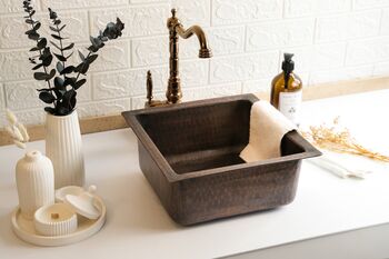Solid Dark Copper Undermount Kitchen And Bathroom Sink, Suitable As Vessel Or Undermount, 4 of 9