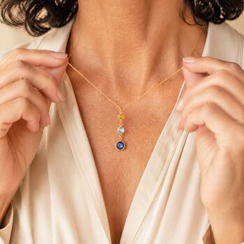 Three Generations Birthstone Necklace, 3 of 9