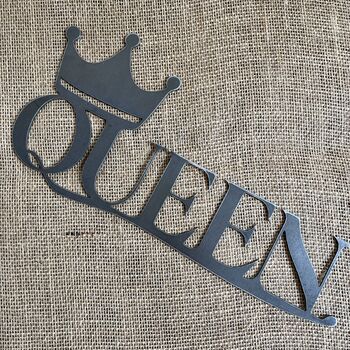 Queen And Crown Metal Art Word Sign Jubilee, 8 of 12