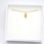 Gold Plated Clear Cubic Zirconia Rectangle Earring And Necklace Set, thumbnail 6 of 9