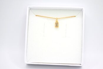 Gold Plated Clear Cubic Zirconia Rectangle Earring And Necklace Set, 6 of 9
