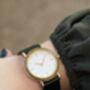 Lucerne Green Faux Leather And Wood Watch For Her, thumbnail 7 of 9