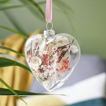 Couples Floral Glass Bauble Hanging Decoration, 11 of 12