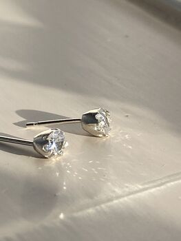 Starburst Diamond Brilliant Cut Solitaire Earrings, 6 of 6