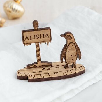 Personalised Christmas Table Place Settings Penguin, 2 of 3