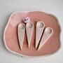 Handmade Small Blush Pink Pottery Salt Or Spice Spoon, thumbnail 6 of 7