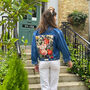 Summer Bouquet Vintage Tapestry Upcycled Denim Jacket, thumbnail 1 of 4