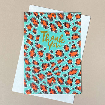 Eight Thank You Ikat Leopard Spot Note Cards Box Set, 4 of 10