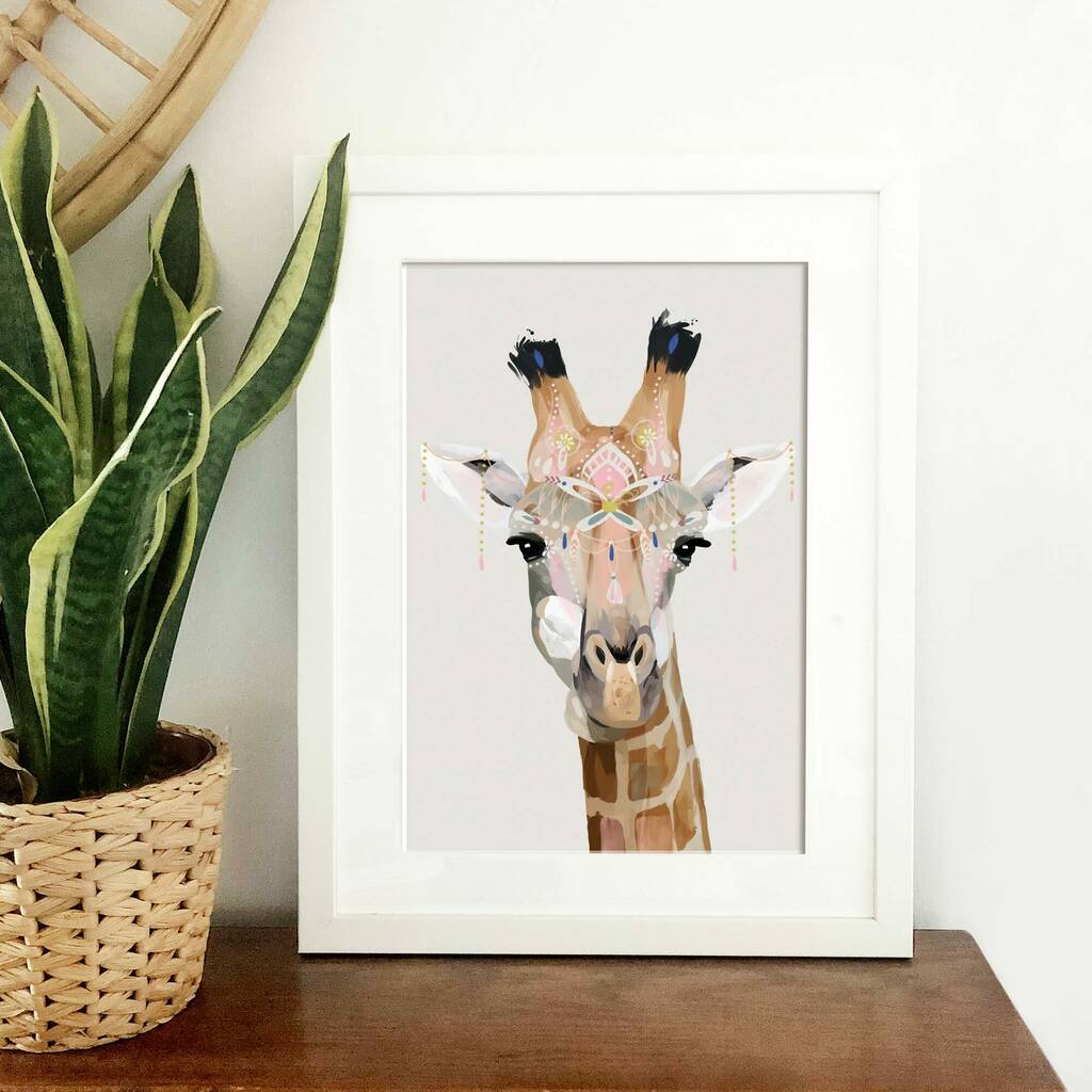 Boho Giraffe Art Print By Green Lili | notonthehighstreet.com