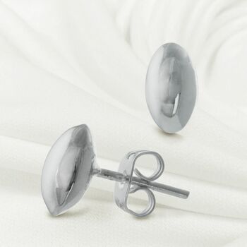 Oval Sterling Silver Studs For Everyday, 2 of 4