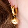 Cormac Chunky Hoops And Hollow Ball Earrings, thumbnail 2 of 5