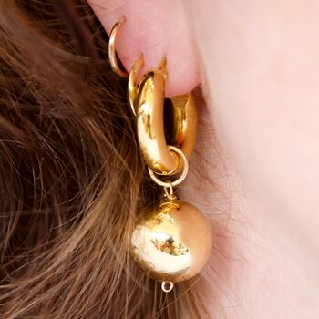 Cormac Chunky Hoops And Hollow Ball Earrings, 2 of 5