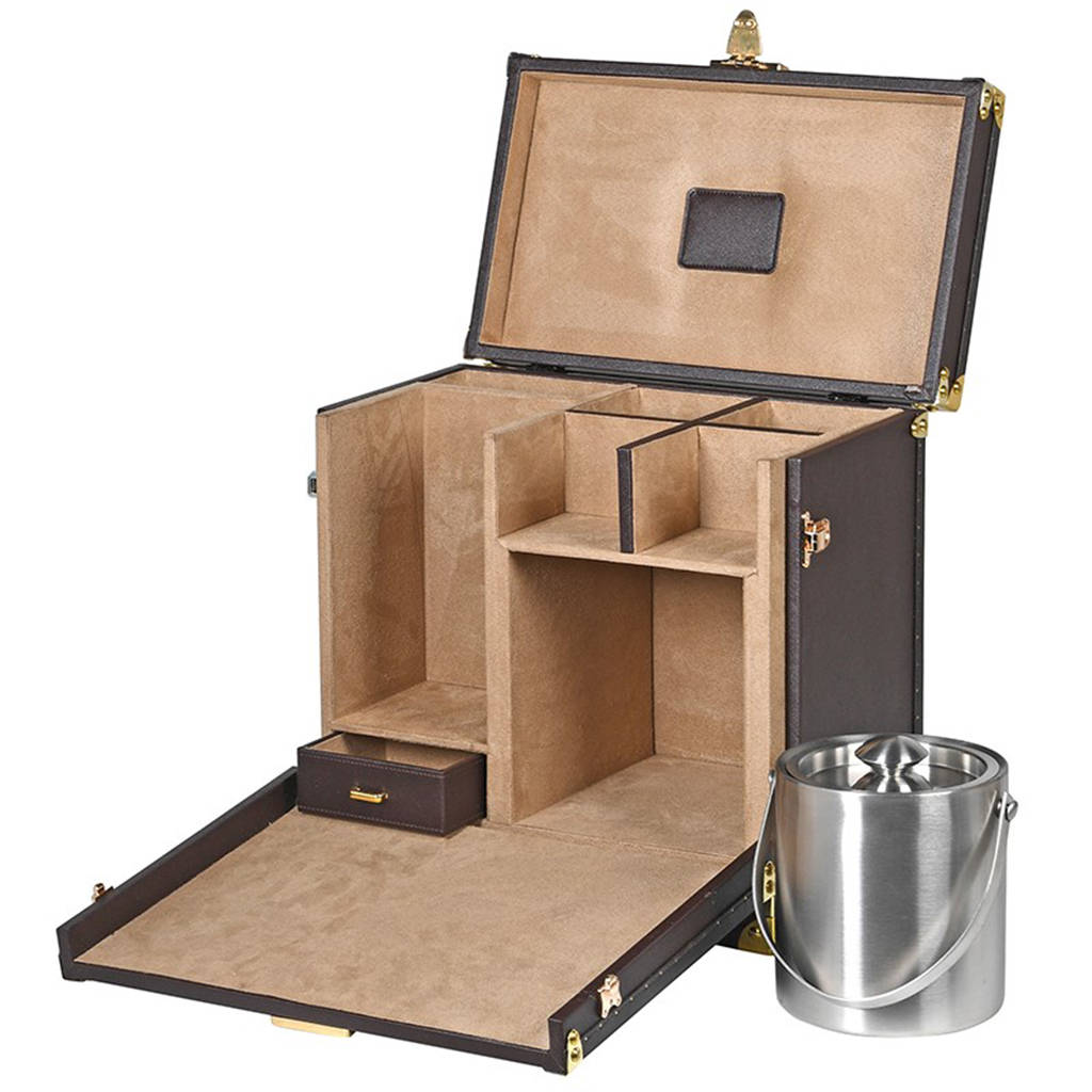 Rosebery Faux Leather Drinks Case With Ice Bucket By Dibor