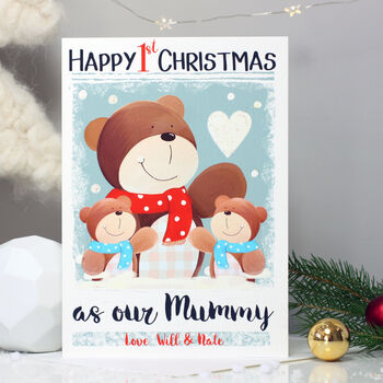 Bear Twins 1st Christmas Card As Mummy Daddy, 4 of 6