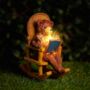 Rocking Chair Sitting Bear Solar Power Garden Ornament, thumbnail 1 of 6