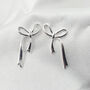 Sterling Silver Bow Tie Tassel Wedding Stud Earrings, thumbnail 1 of 6