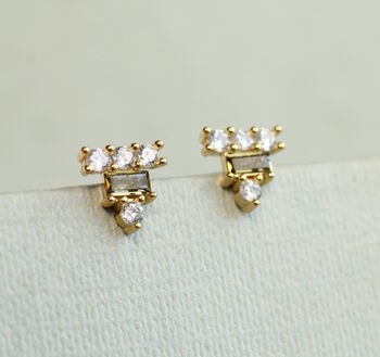 Smoky Quartz Art Deco Stud Earrings, 6 of 7