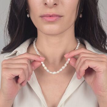 Gold Plated Natural Freshwater Pearl Choker Necklace, 3 of 5