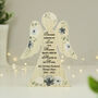 Personalised Memorial Wooden Angel Christmas Ornament, thumbnail 4 of 6