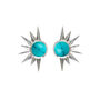 Total Eclipse Turquoise Silver Stud Earrings, thumbnail 2 of 7