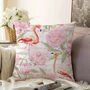 Pillow Cover With Red Flamingo And Pink Flowers, thumbnail 1 of 4