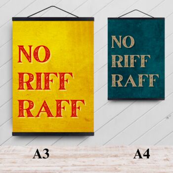 No Riff Raff Print With Hanging Magnetic Frame, 4 of 6