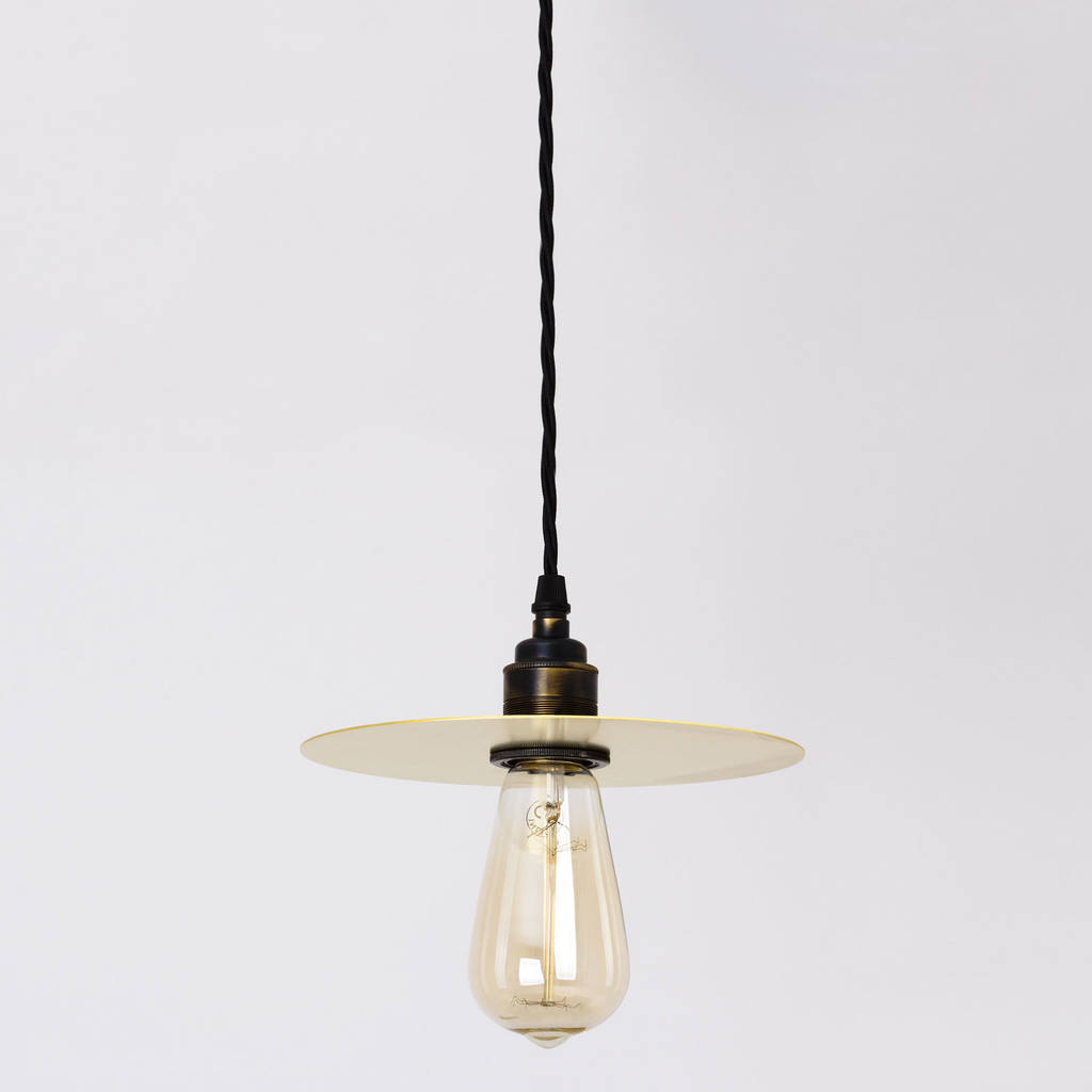 brass disc pendant light