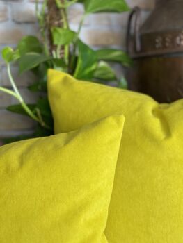Sunshine Yellow Velvet Cushion, 4 of 12