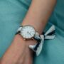 Red Blue Changeable Women Cotton Strap Wrist Watch, thumbnail 2 of 8