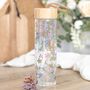 Floral Print Glass Water Bottle With Bamboo Lid, thumbnail 1 of 4