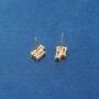 Cz Stone Stud Earrings, Gold Minimalistic Studs, Dainty Earrings, Sparkly Earrings, thumbnail 5 of 7