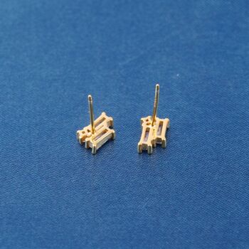 Cz Stone Stud Earrings, Gold Minimalistic Studs, Dainty Earrings, Sparkly Earrings, 5 of 7
