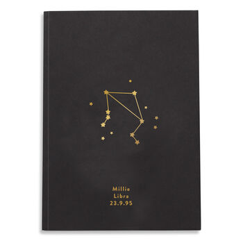 Zodiac Star Sign Personalised Notebook, 9 of 9