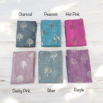 Tree Of Life Metallic Gold Scarf, 3 of 6