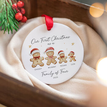 Personalised First Christmas Family Ornament With Names, 7 of 8