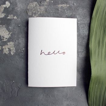 'Hello' Rose Gold Foil Friendship Card, 3 of 4