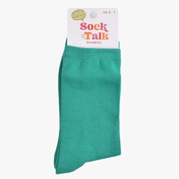 Women's Bamboo Socks Plain Green, 4 of 4