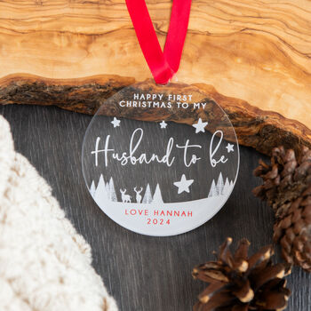 Personalised First Christmas As My Husband To Be Bauble Gift, 4 of 5