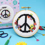 Peace And Love Mini Cross Stitch Kit, thumbnail 1 of 2