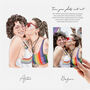 Custom Lgbtq+ Couple Gift – Bespoke Portrait Celebrating Pride, Diversity And Gender Equality, thumbnail 2 of 12