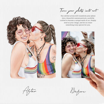 Custom Lgbtq+ Couple Gift – Bespoke Portrait Celebrating Pride, Diversity And Gender Equality, 2 of 12