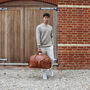 'Oxley' Men's Leather Weekend Holdall Bag In Tan, thumbnail 2 of 9
