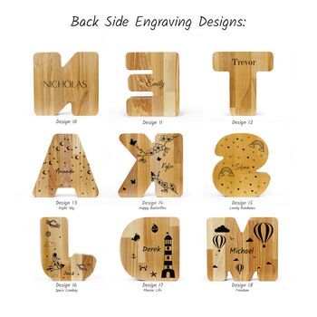 Personalized Piggy Bank, Wooden Kids Letters, 10 of 10