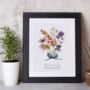 Watercolour Family Birth Month Flower Print, thumbnail 1 of 7