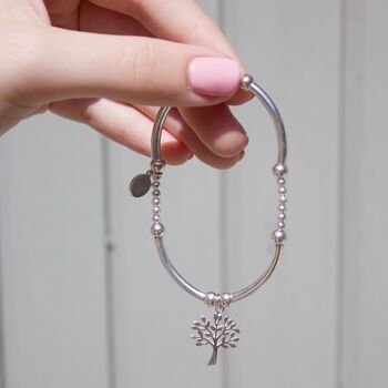 Tree Of Life Sterling Silver Noodle Bead Bracelet, 3 of 6